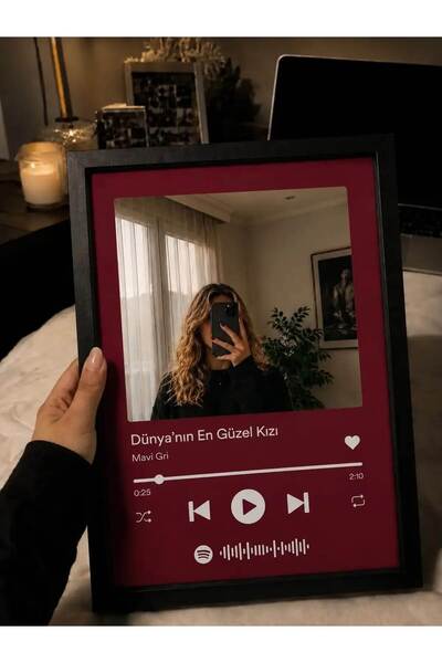 LADY FLOWERS Dünyanın En Güzel Kızı Spotify Tablo Aynalı En Anlamlı Hediye Se...