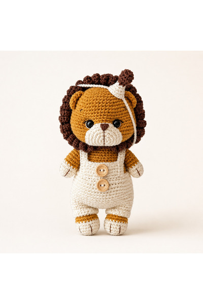 ONTİC El Örgüsü Amigurumi Aslan Oyuncak – El Yapımı Örgü Aslan Bebek Oyuncağı...