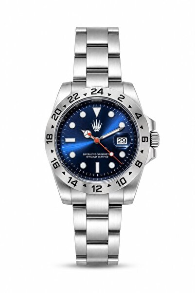 WATCHOFROYAL Daytrack Silver Blue Steel Wristwatch