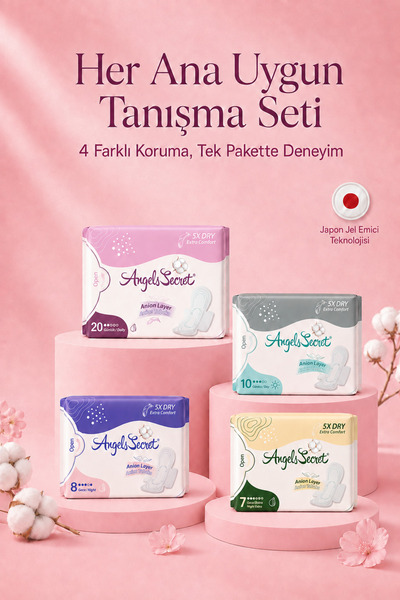 Angels Secret Tanışma Seti 4'lü Paket 45 Adet - Gündüz, Günlük, Gece ve Gece ...