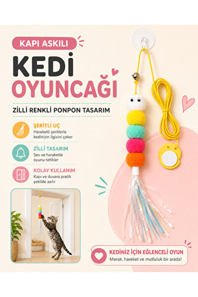 anı fotoğrafçılık her anı'nıza y'anı'ınızdayız Kapı Askılı Kedi Oyuncağı 2 Me...