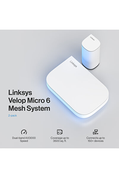Linksys AX3000 Velop Node 1 Çift Bantlı Mikro 6 Mesh Yönlendirici