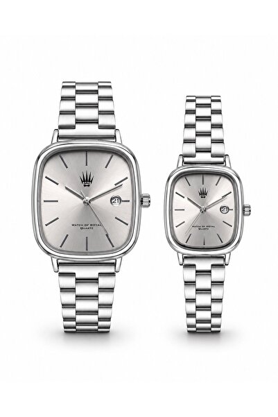 WATCHOFROYAL Couple Watch Classic Time Metallic Sunray Wristwatch