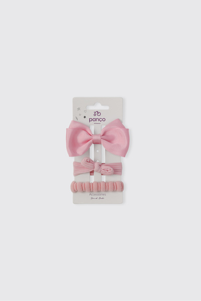 Panço Girl's Pink Crown Hairpin Set