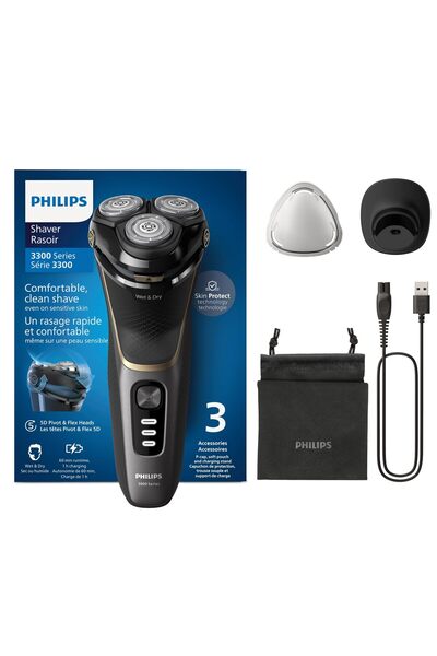 Philips Shaver Series 3000 Elektrikli Tıraş Makinesi, Islak ve Kuru Tıraş, Si...
