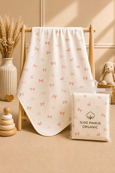 LİLİYUM Baby Girl Blanket Gift Packaged 100% Cotton Double Layer 85X85 cm Org...