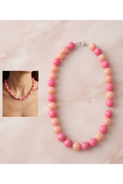 Needstore Pink Beaded Necklace