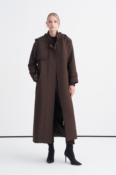Zühre Hooded Belted Brown Wear and Go 13528