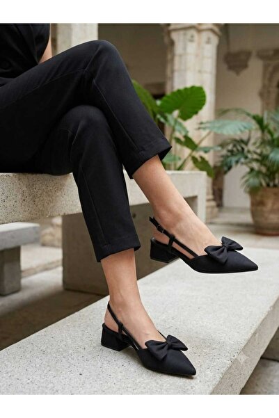 moda rees Women's Black Bow Detailed Open Back Casual Stylish Evening Dress T...