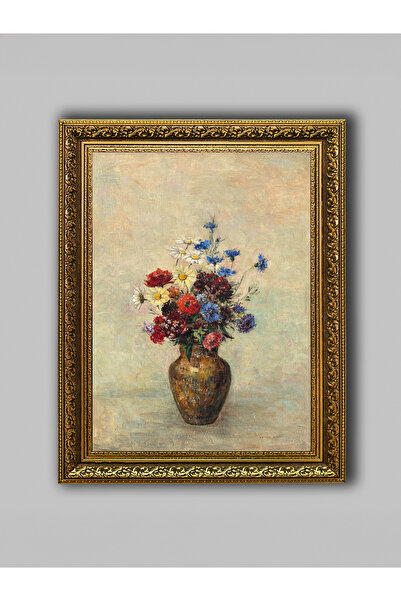 WoodyArts Flori colorate într-o vază, pictură decorativă de perete pentru suf...