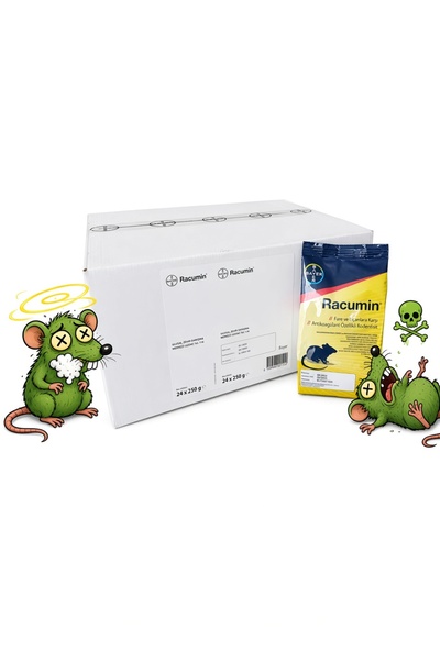 Bayer 24 Adetli Koli x 250 gr, Racumin Zehirli Fare Buğdayı, Fare Zehiri