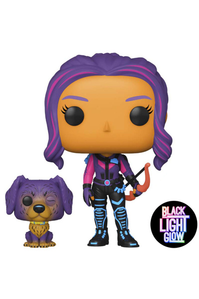 Funko Pop! & Buddy: Hawkeye - Kate Bishop w/Lucky (Blacklight)(Exc)