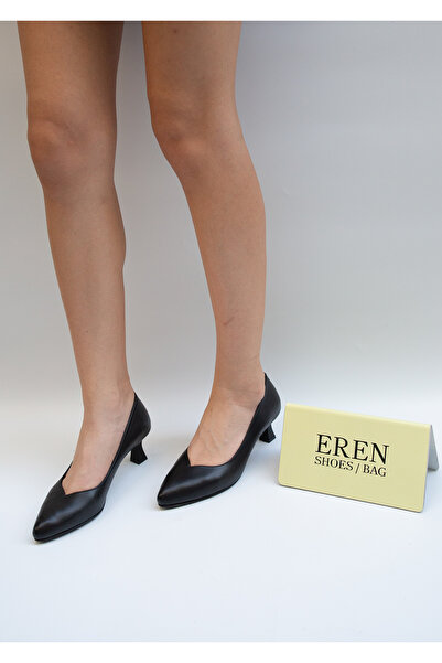 Venüs 1445 Eren Shoes&Bag Genuine Leather Low Heeled Women's Daily Stiletto S...