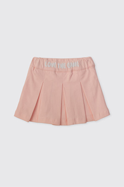 Panço Baby Girl Light Pink Knitted Skirt