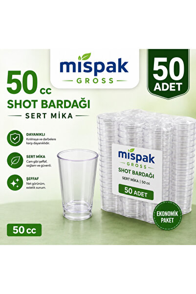 mispak 50 cc Mika Sert Shot Bardağı Kahve Yanı Lohusa Şerbeti ve İkramlar fon...