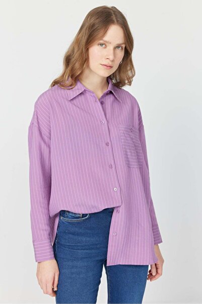 PAULMARK Women's Oversize Striped Shirt