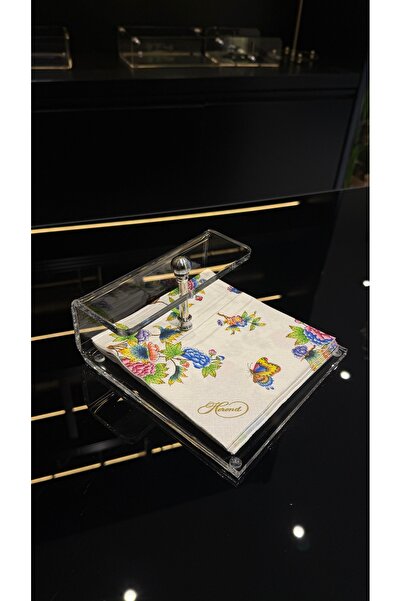 HİD DESIGN ATELIER 8mm Thick Transparent Plexiglass Square Napkin Holder with...