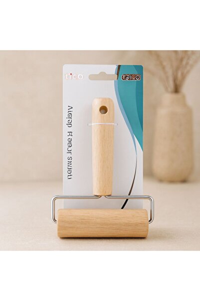 Royaleks Metal Dough Roller with Wooden Handle