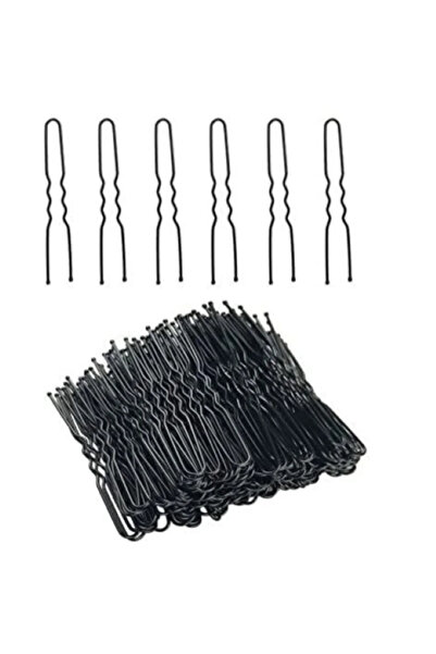 Needstore 100 Adet 6 CM Siyah İnce Paravana Firkete Topuz Kuaför Malzemesi Te...