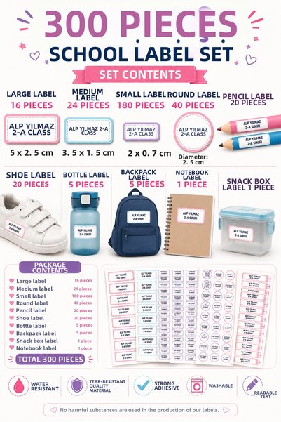 reklamcın "Everything about My Child" 300-Piece Name Tag Mega Set
