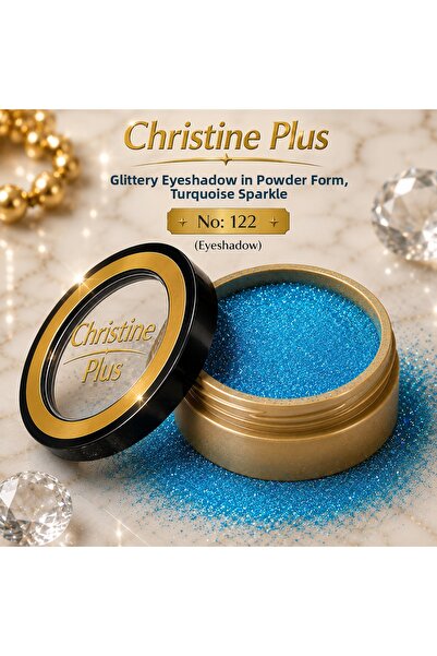 Christine Plus Dense Shimmering Glitter Eyeshadow in Powder Form – Bright Tur...