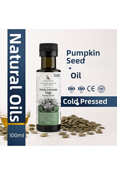 KAMBER SİRKE 100% Pure and Cold Pressed Pumpkin Seed Oil 100 Ml, Natural Herb...
