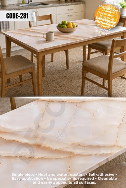 DECOMALL Code-281 Water Resistant Table Countertop Floor Marble Furniture Til...