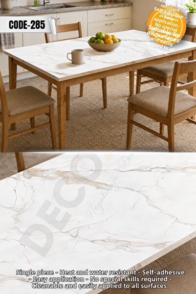 DECOMALL Code-285 Water Resistant Table Countertop Floor Marble Furniture Til...