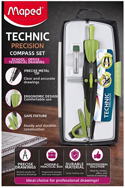 Artlantis Metal Precision Compass Set 3 Pieces 1 Piece Maped 291010 Technic P...