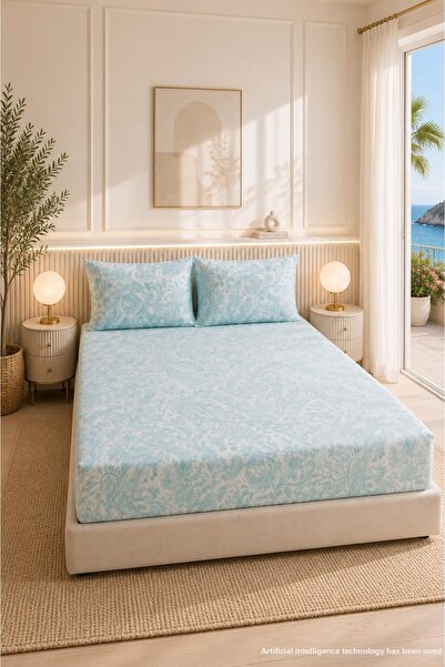 ELY PARKER Patterned Elastic Bed Sheet Set with Cotton Pillowcases, Double or...