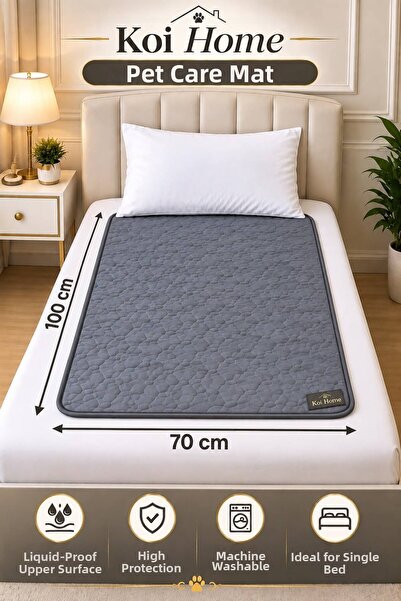 Koi Home Washable Gray Patient Care Underpad |   Liquid-Proof, Highly Absorbe...
