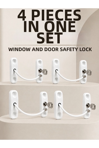 shopwave Keyed Window Safety Lock 4 Piece Safety Set
