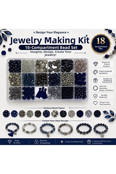 By MO Accessories 🌙   Night Glow – 18 Compartment Jewelry Making Bead Set
