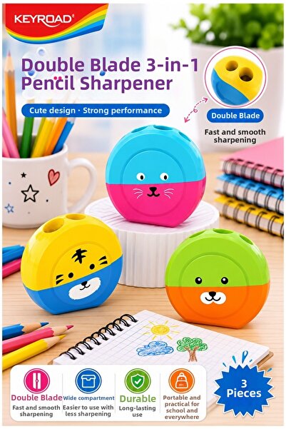 Artmaster Colorful Cute Pencil Sharpener Keyroad Kr-971839 Double Blade Penci...