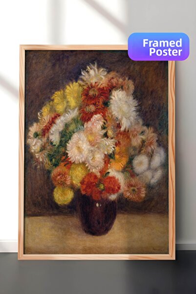 Zestia Pictură de perete de Pierre Auguste Renoir, înrămată în lemn, Crizante...