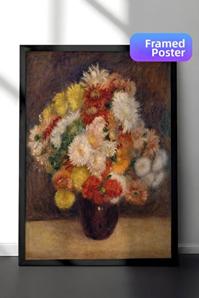 Zestia Pictură de perete de Pierre Auguste Renoir, înrămată în negru, Crizant...