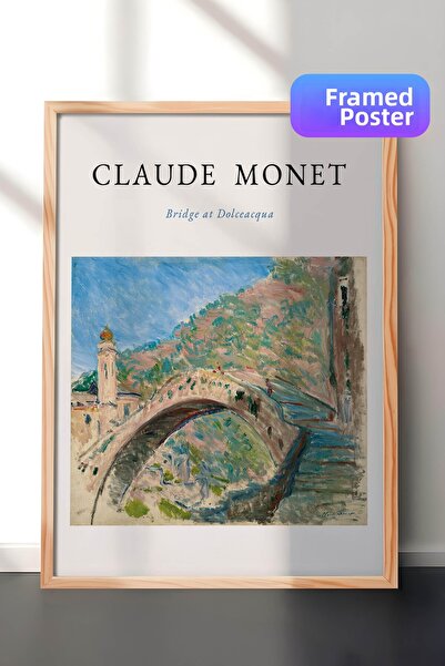 Zestia Pictură murală Claude Monet cu ramă din lemn, Podul Dolceacqua, Nr.: 2...