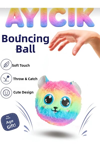 TOPROCKSTORE Cute Bouncing Plush Ball Soft Toy with Adorable Animal Figure 8 cm