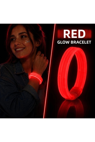 Generic Brand Red Thick Glow Bracelet – Glowing Bracelet for Parties and Fest...
