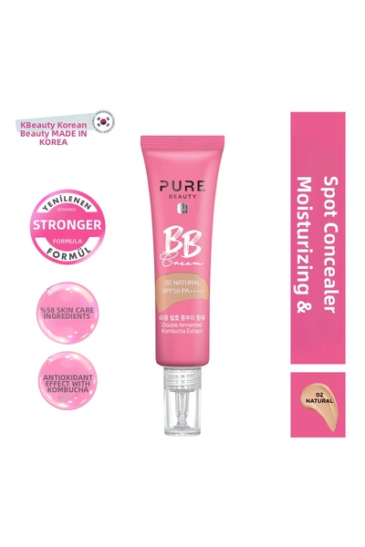 PURE BEAUTY Bb Cream, Spf50, Pa++++, Natural - 30 ml (New Product 4+)