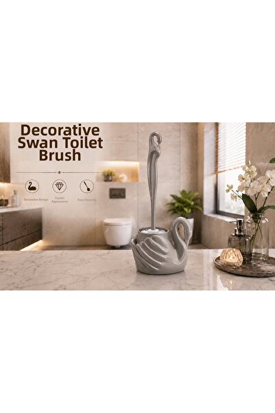 LUCES DESİGN Perie decorativă pentru toaletă Swan – Perie de baie și toaletă ...