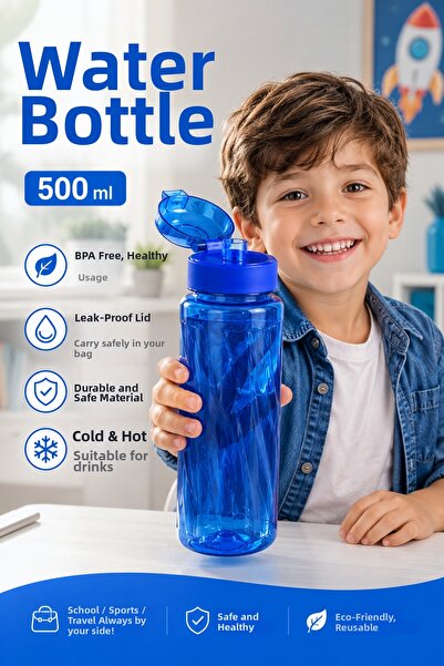 HB LİFE 500 ml Water Bottle for Children and Daily Use – Bpa-Free, Leak-Proof...