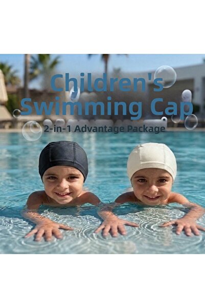 tayuya Children's Pool Cap Set of 2 Micron Fabric Non-Slip Elastic Sea and Sw...