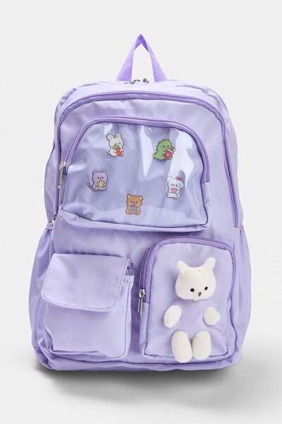TRENDYOLKIDS Lila Schulrucksack im koreanischen Stil für Mädchen mit Zubehör ...