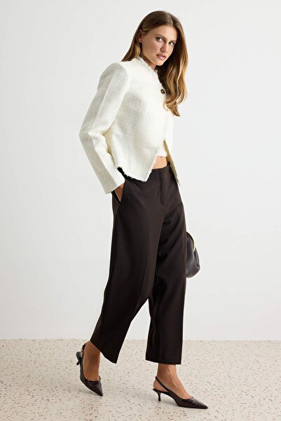 Trendyol Collection Dark Brown Trousers Twoaw27Pl00075