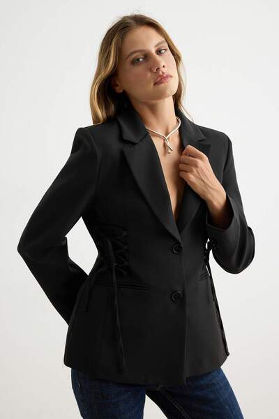 Trendyol Collection Black Blazer Jacket Twoaw27Bc00044