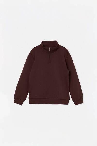 TRENDYOLKIDS Brown Plain/Basic High Collar Thick Non-Embellished Regular Knit...