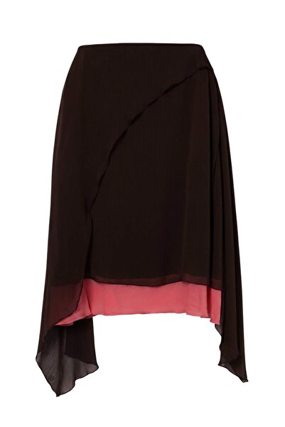 Trendyol Curve Multicolored Woven Large Size Skirt