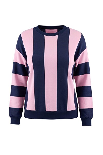 Trendyol Collection Light Pink Thick Striped Oversize/Wide Cut Knitted Sweats...
