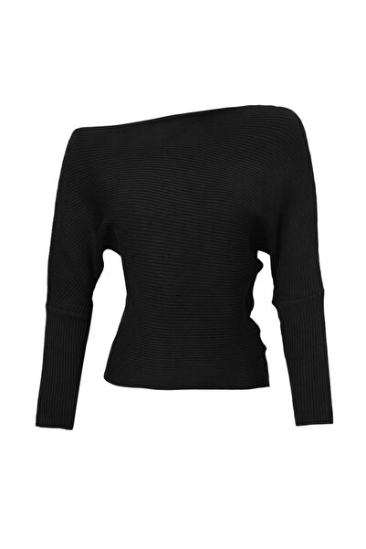 Trendyol Collection Black Soft Textured Waist-Fitted/Bluzan Knitwear Sweater ...